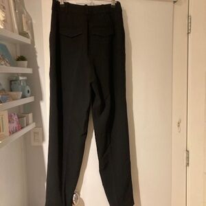Aritzia black high rise pleated tapered pant